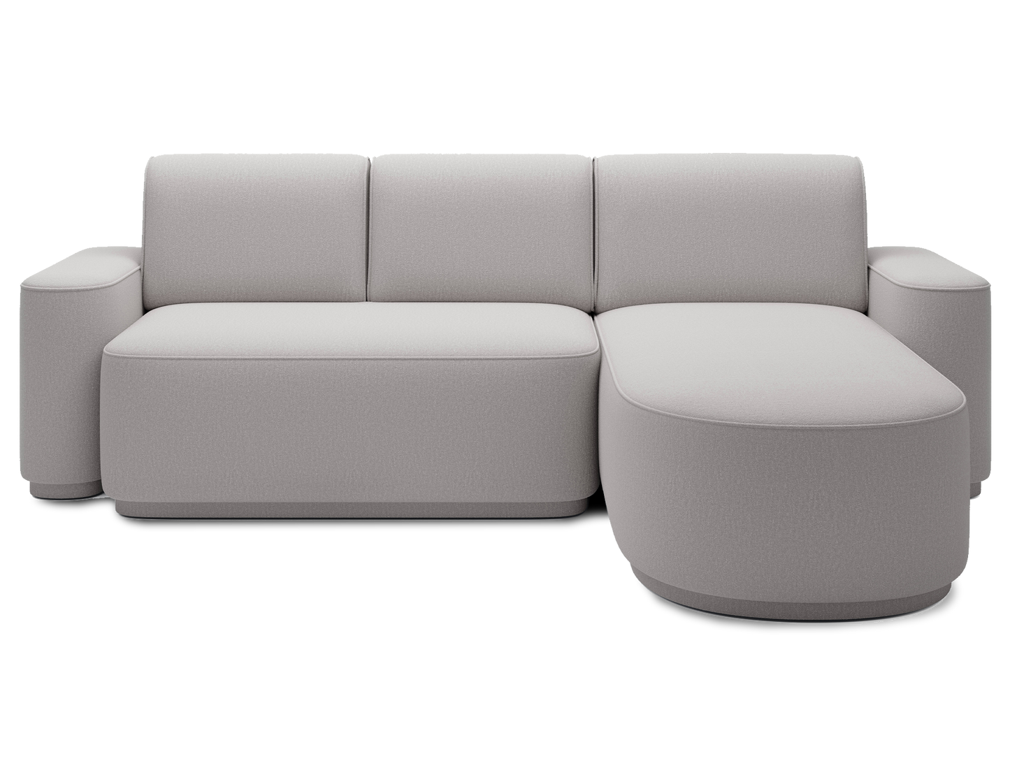 Aurumm 4 Seater Storage Sleeper Chaise Sofa - Light Grey