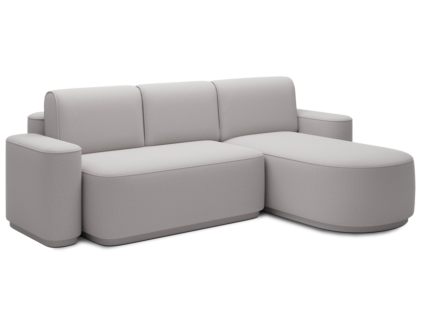 Aurumm 4 Seater Storage Sleeper Chaise Sofa - Light Grey