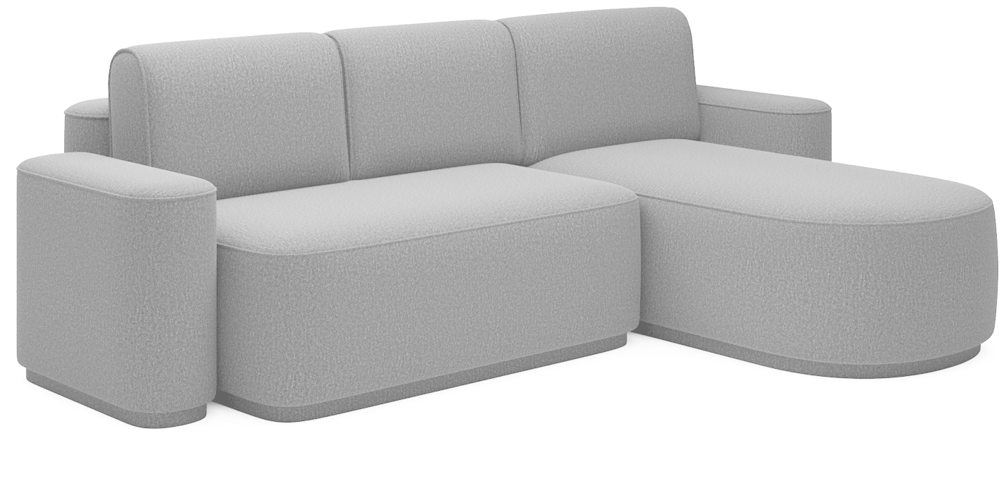 Aurumm 4 Seater Storage Sleeper Chaise Sofa - Light Grey