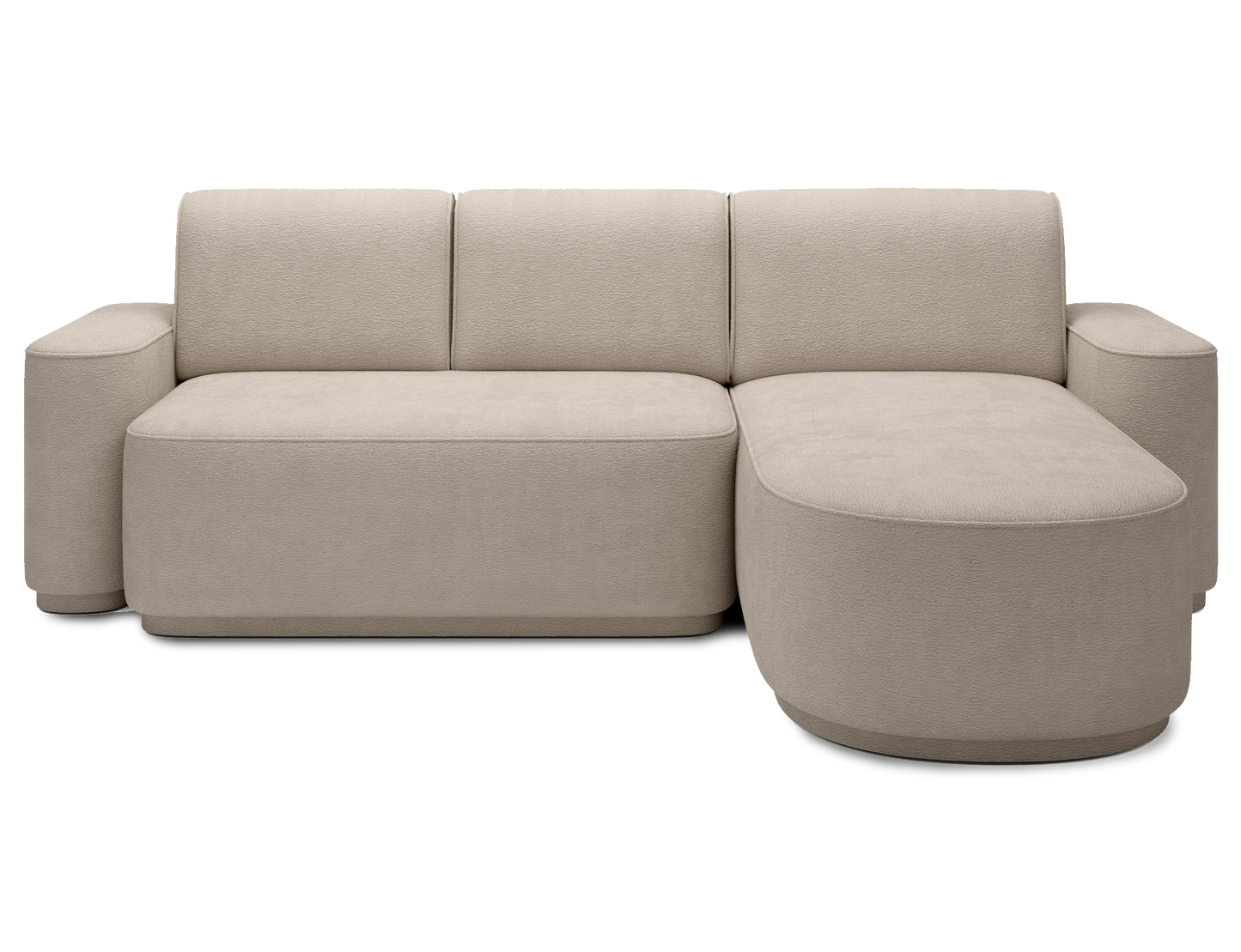 Aurumm 4 Seater Storage Sleeper Chaise Sofa - Beige