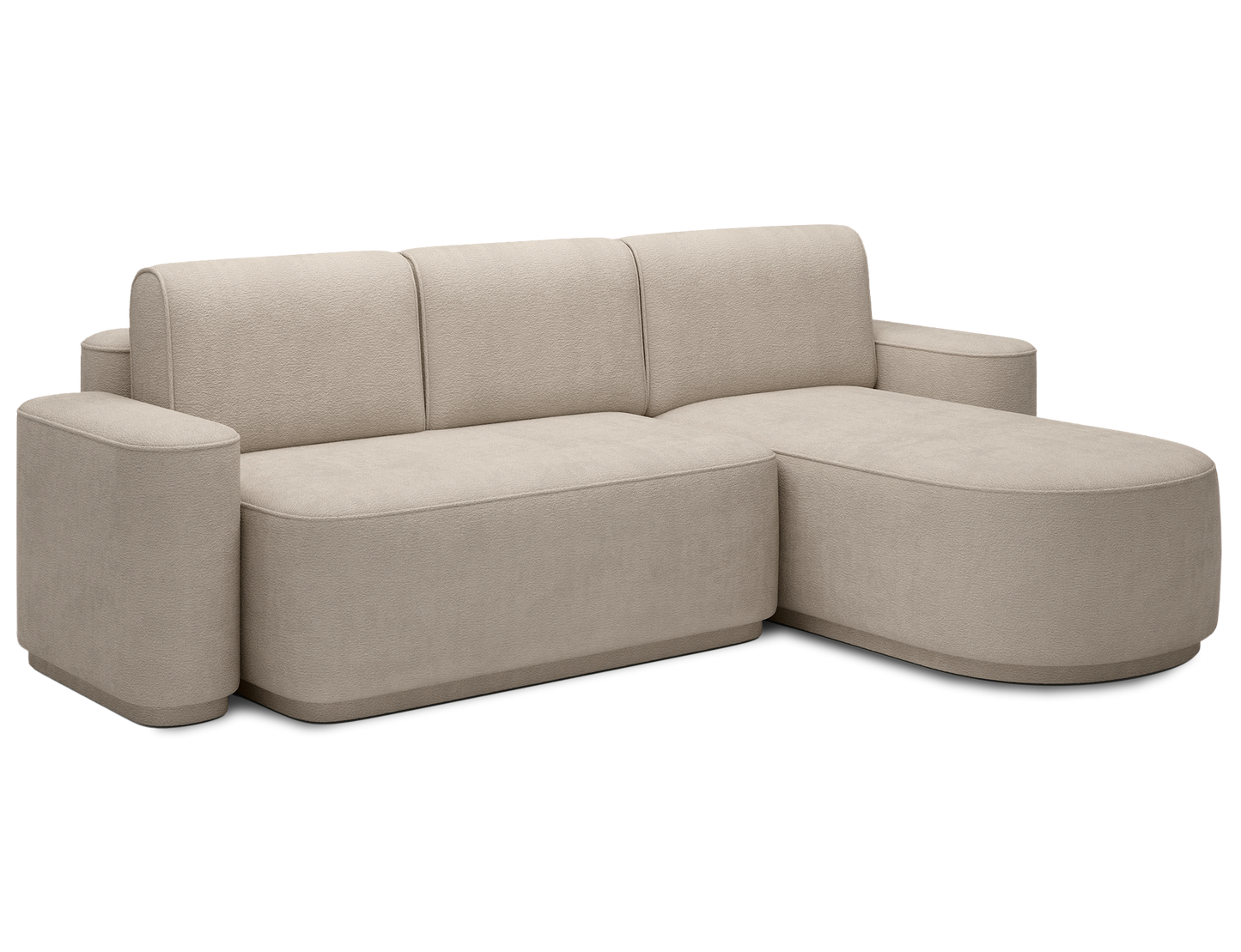 Aurumm 4 Seater Storage Sleeper Chaise Sofa - Beige