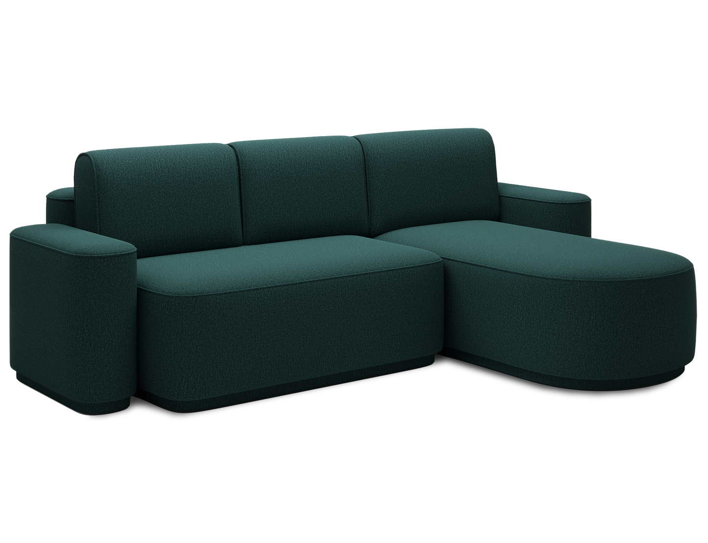 Aurumm 4 Seater Storage Sleeper Chaise Sofa - Emerald Green
