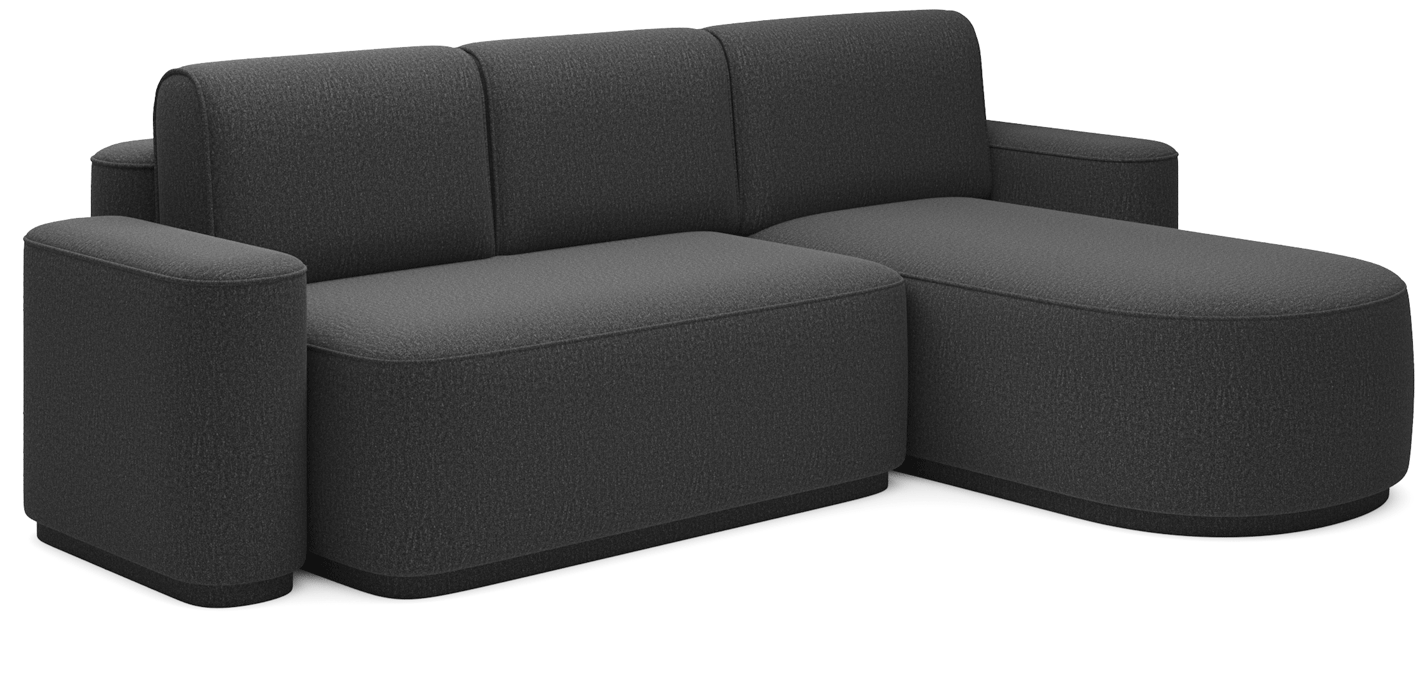 Aurumm 4 Seater Storage Sleeper Chaise Sofa - Charcoal