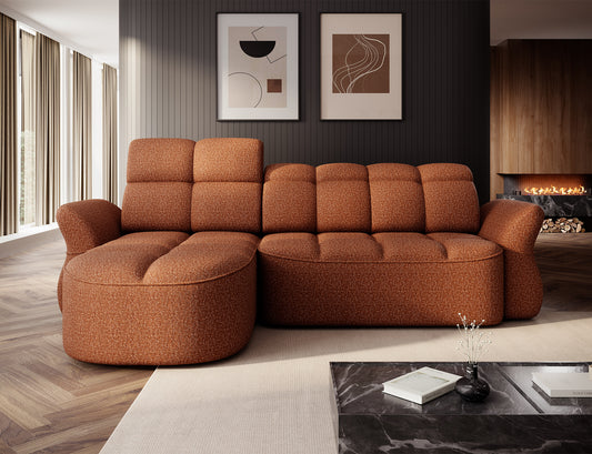 Beneth Storage Sleeper Chaise Sofa - Brick Rust
