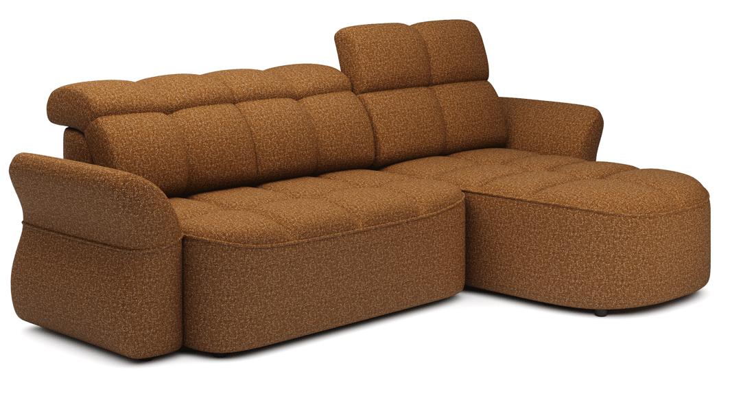 Beneth Storage Sleeper Chaise Sofa - Mocha Brown