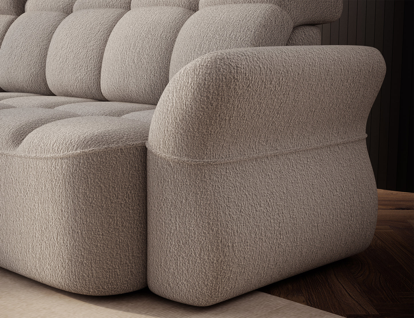 Beneth Storage Sleeper Chaise Sofa - Ivory Cream