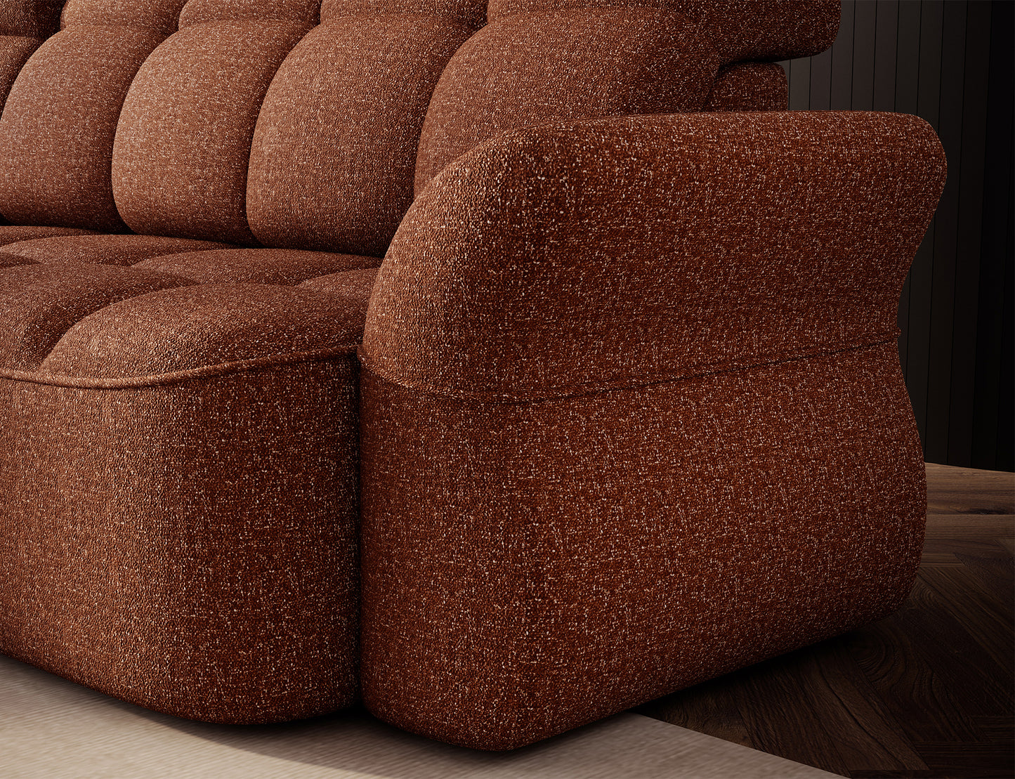 Beneth Storage Sleeper Chaise Sofa - Brick Rust