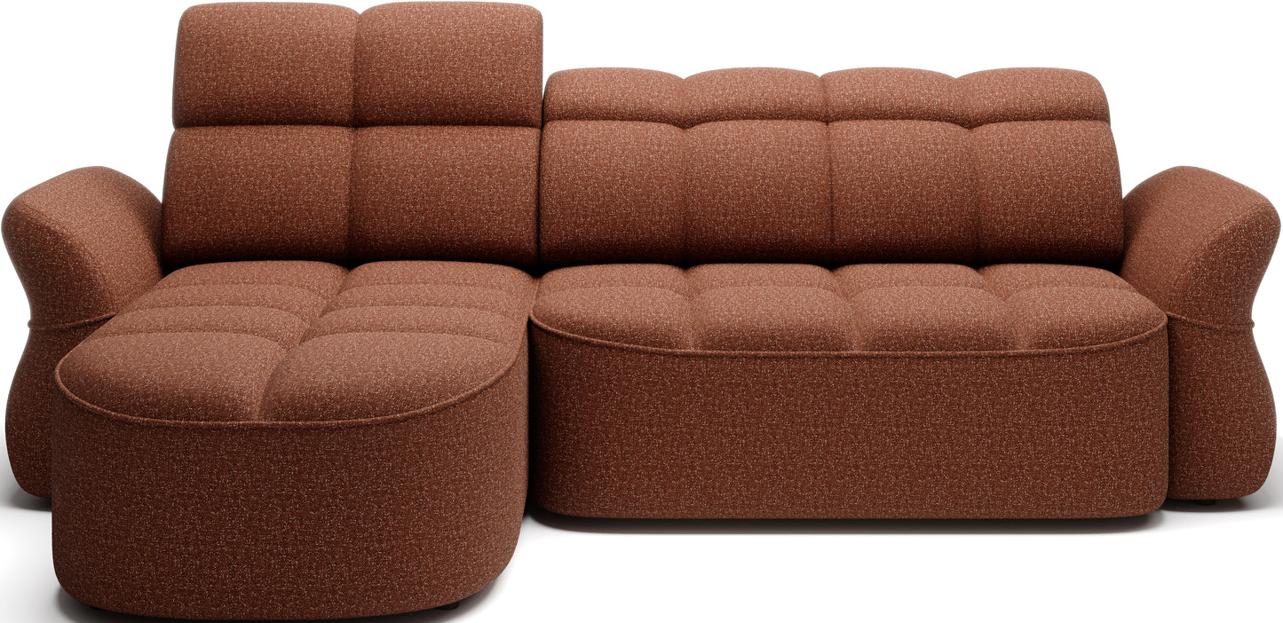 Beneth Storage Sleeper Chaise Sofa - Brick Rust