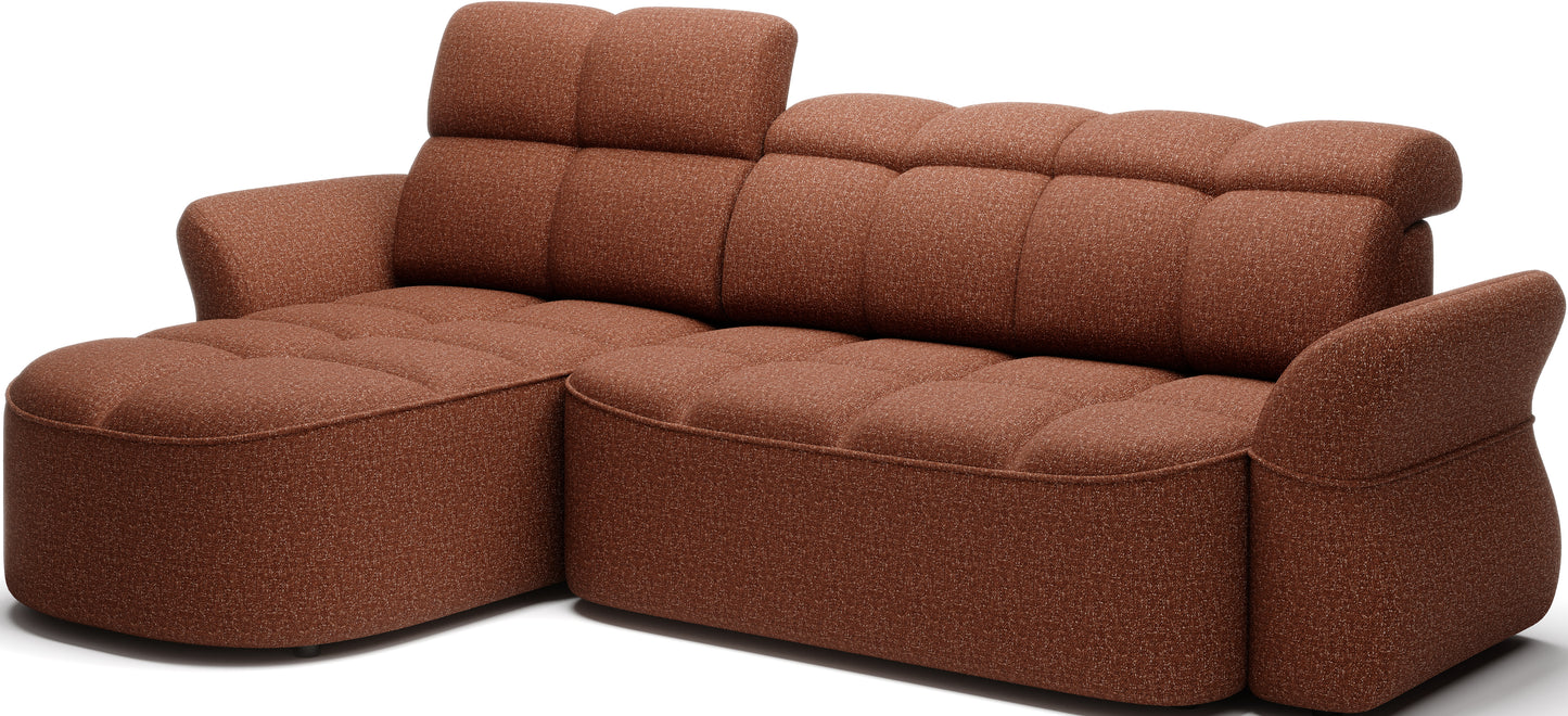 Beneth Storage Sleeper Chaise Sofa - Brick Rust
