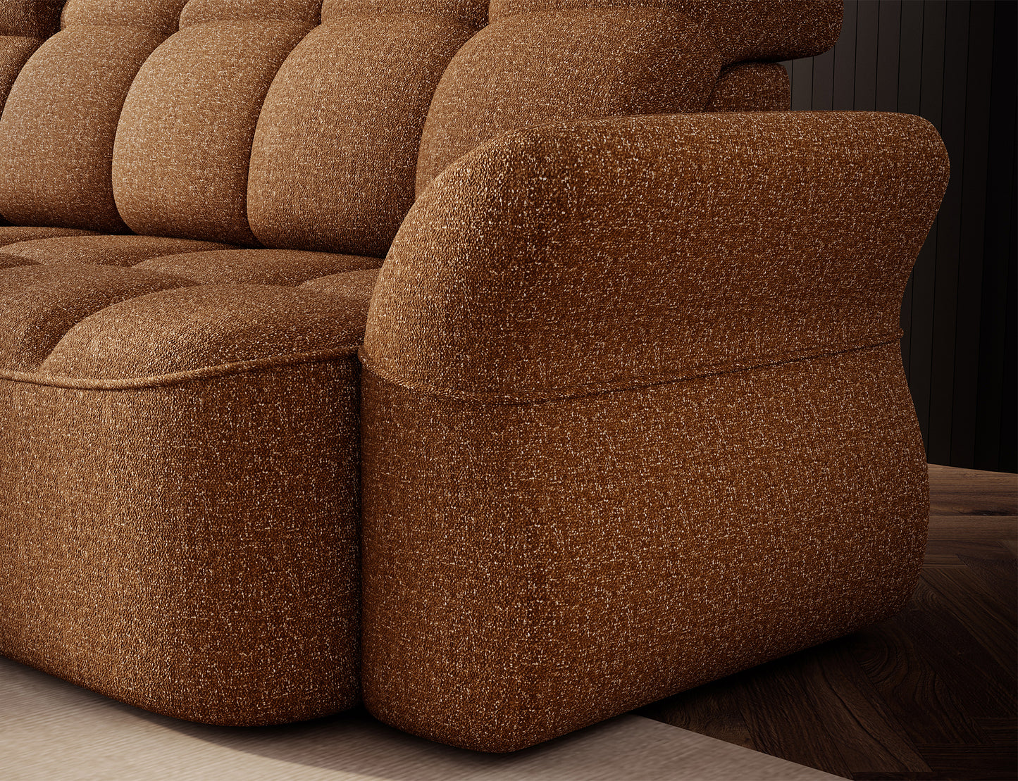 Beneth Storage Sleeper Chaise Sofa - Mocha Brown