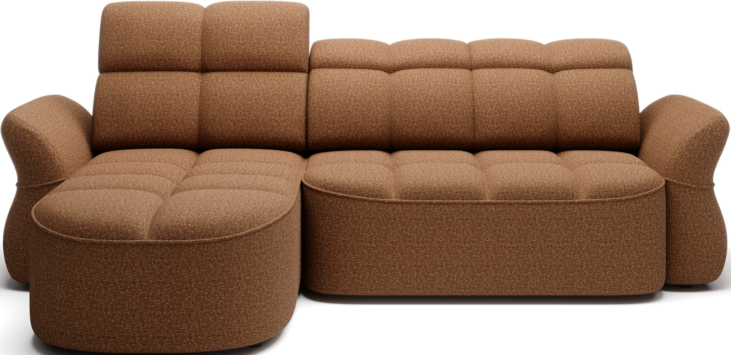Beneth Storage Sleeper Chaise Sofa - Mocha Brown