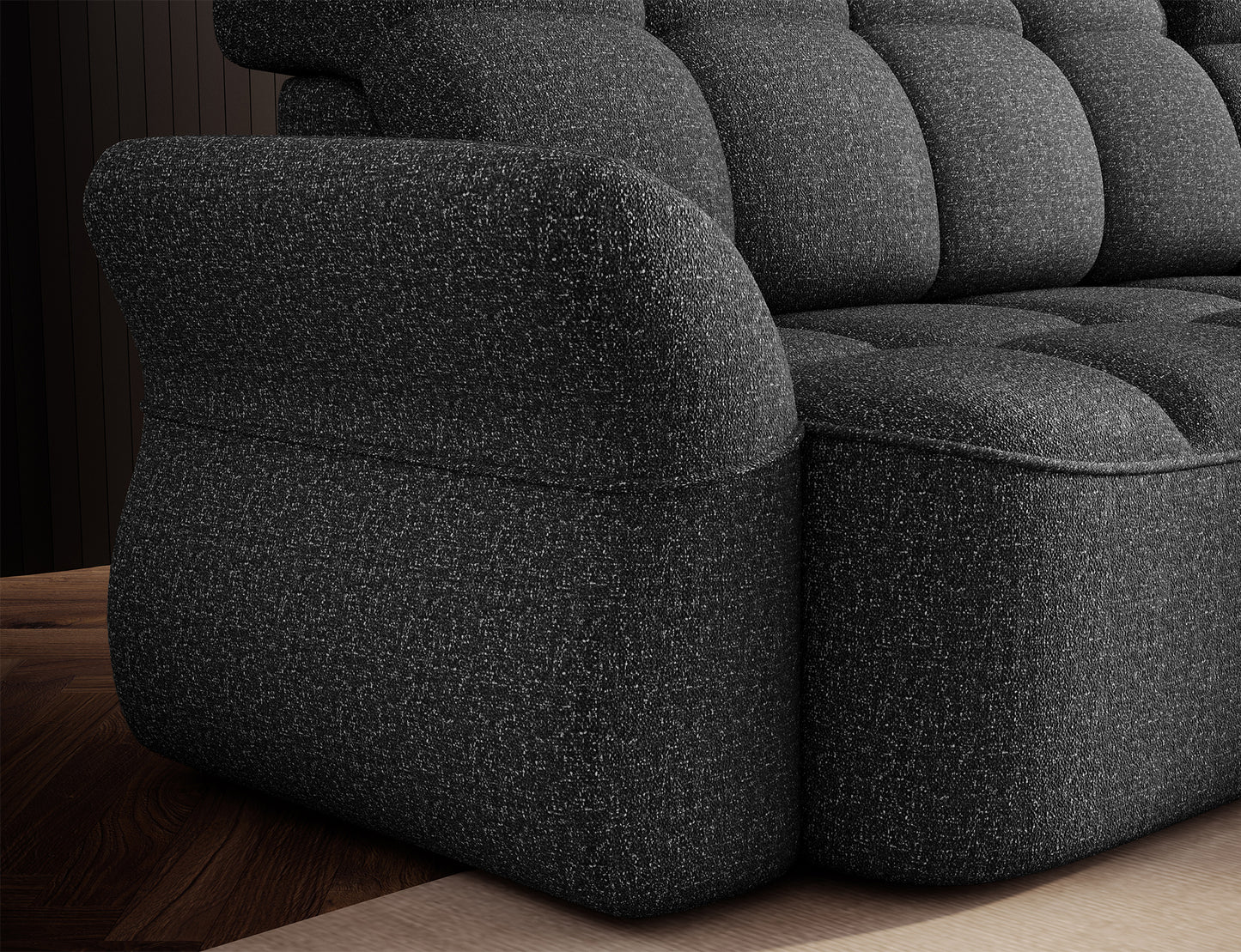 Beneth Storage Sleeper Chaise Sofa - Grey