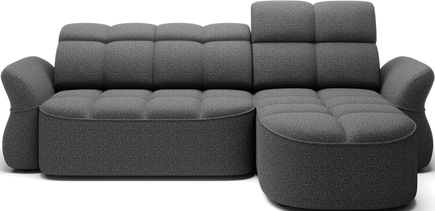 Beneth Storage Sleeper Chaise Sofa - Grey