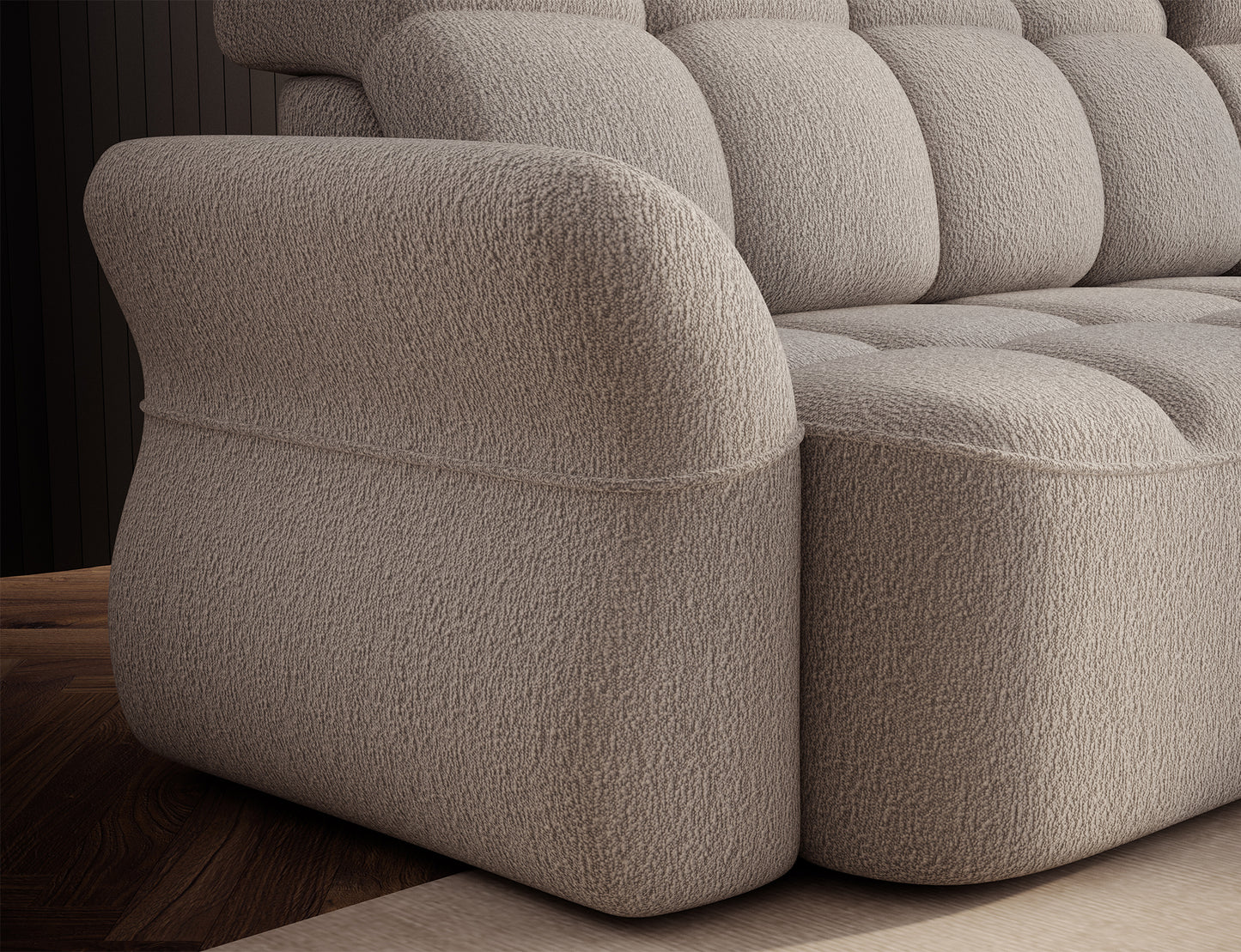 Beneth Storage Sleeper Chaise Sofa - Ivory Cream