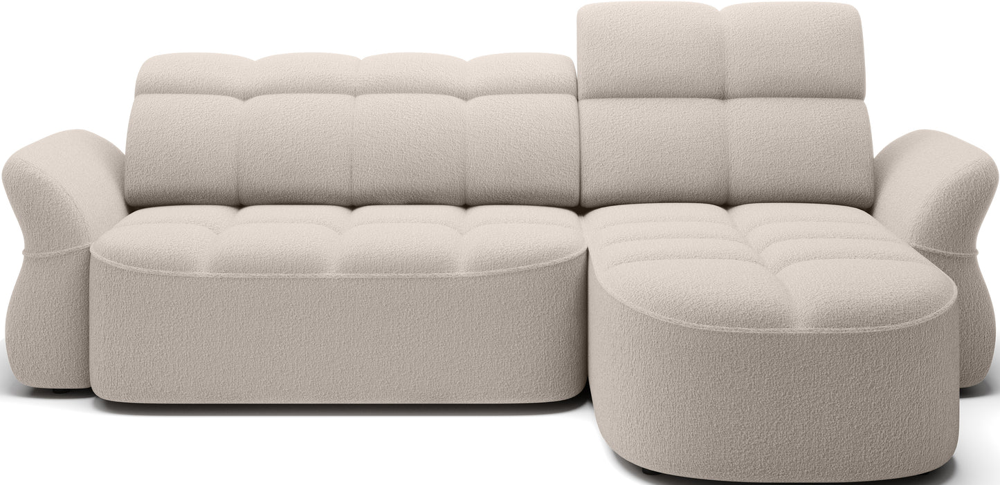 Beneth Storage Sleeper Chaise Sofa - Ivory Cream