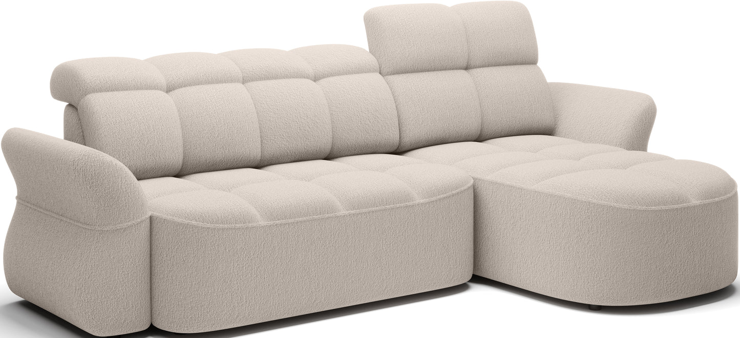 Beneth Storage Sleeper Chaise Sofa - Ivory Cream