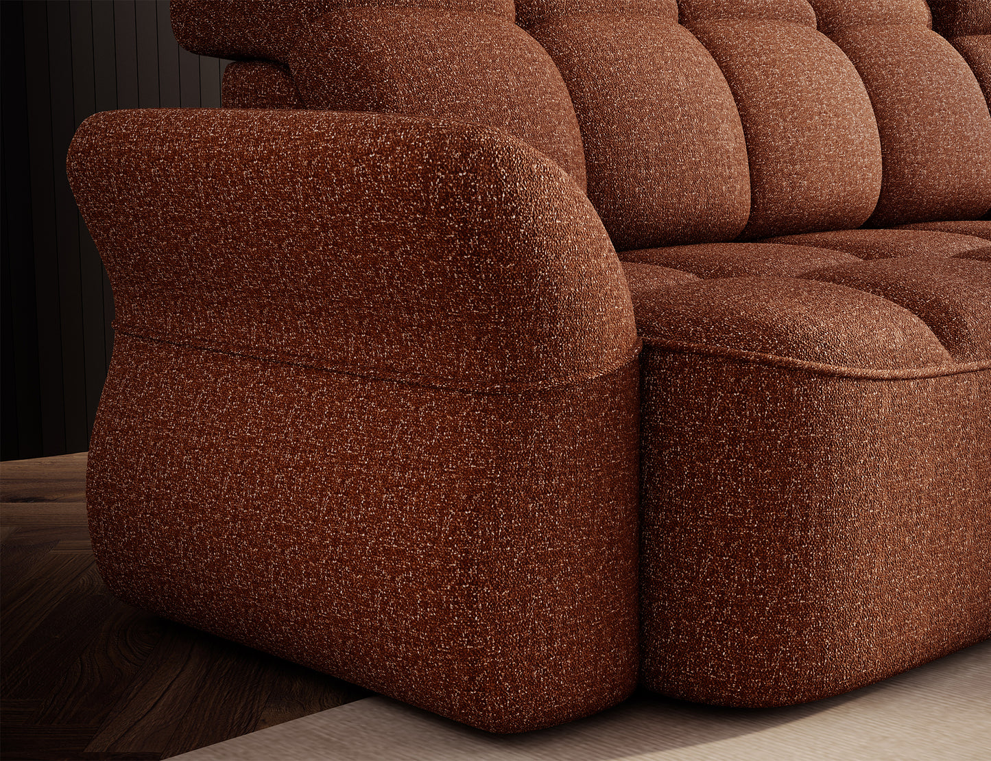 Beneth Storage Sleeper Chaise Sofa - Brick Rust