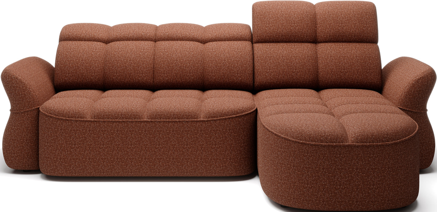 Beneth Storage Sleeper Chaise Sofa - Brick Rust