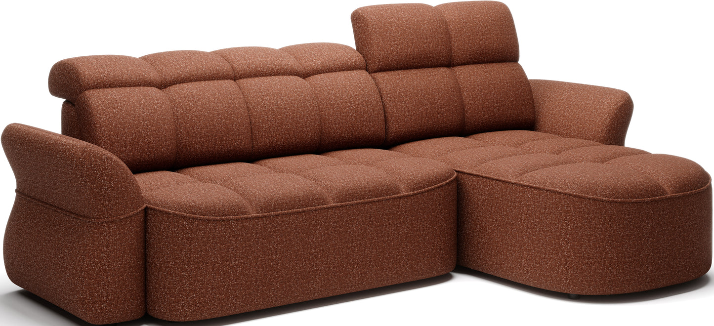 Beneth Storage Sleeper Chaise Sofa - Brick Rust