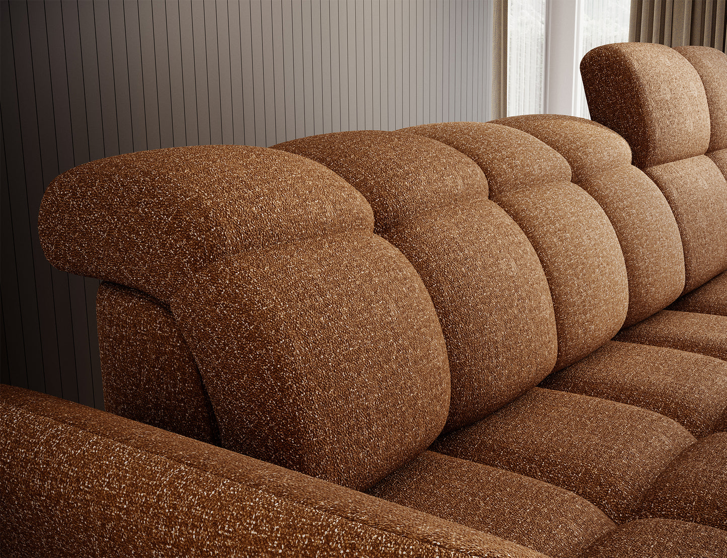 Beneth Storage Sleeper Chaise Sofa - Mocha Brown