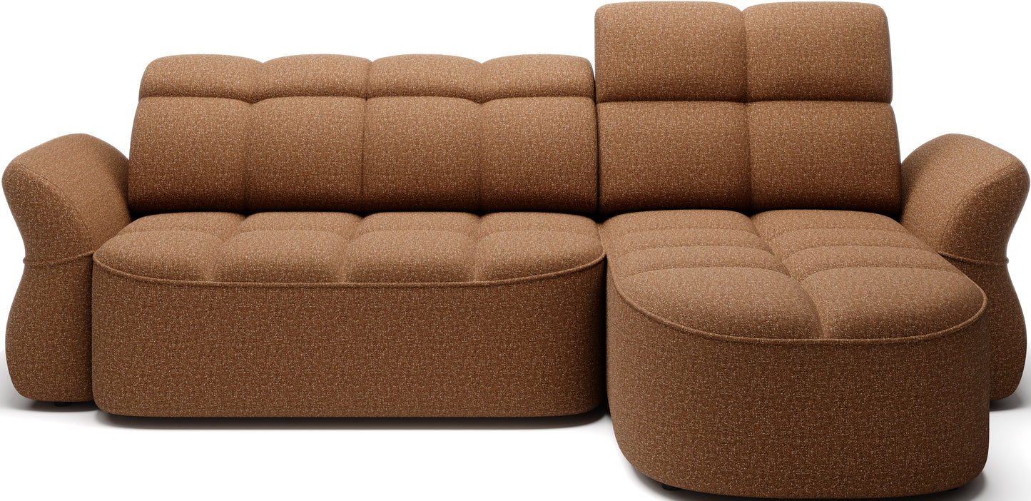 Beneth Storage Sleeper Chaise Sofa - Mocha Brown