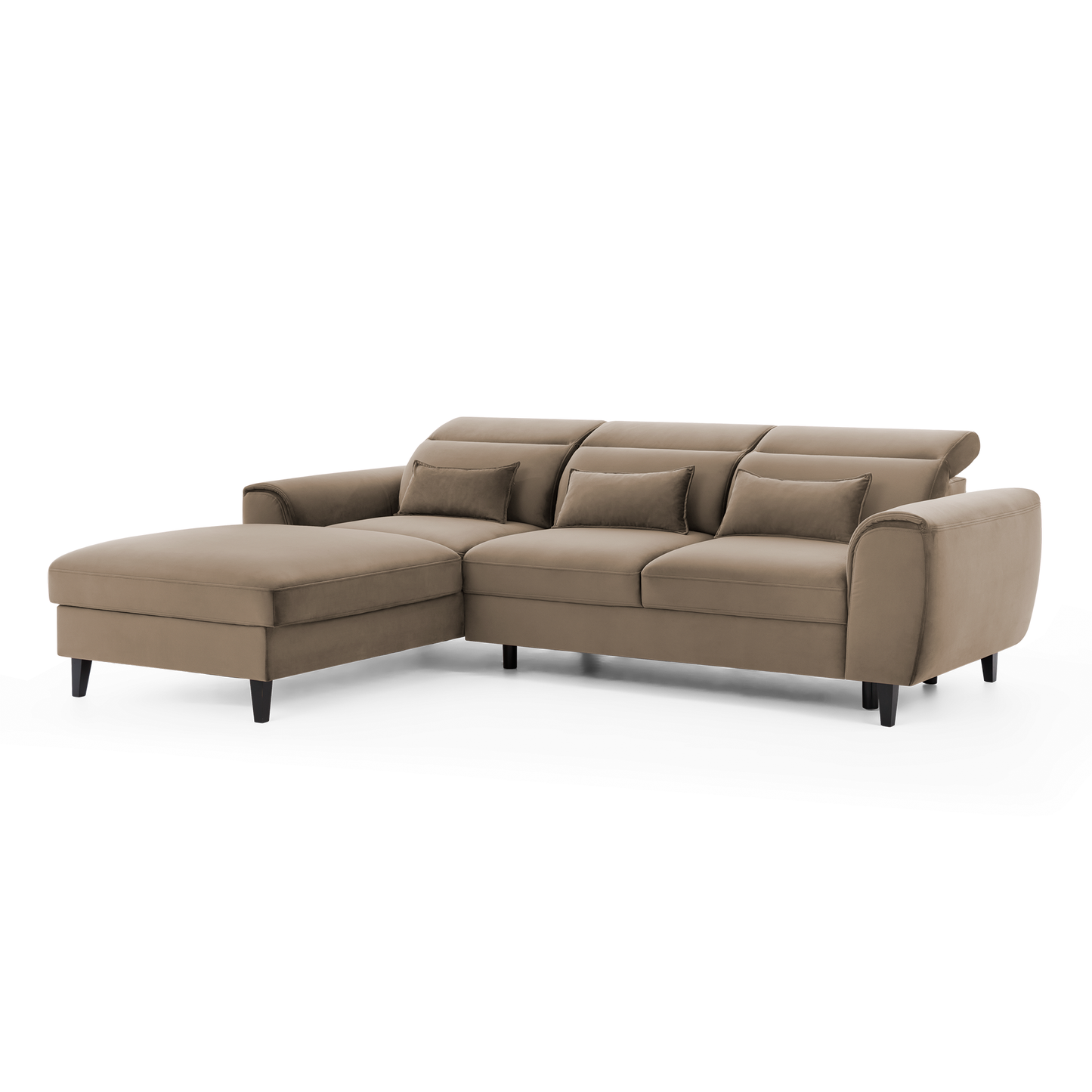 Foble Sectional Storage Sleeper Chaise Sofa - Beige