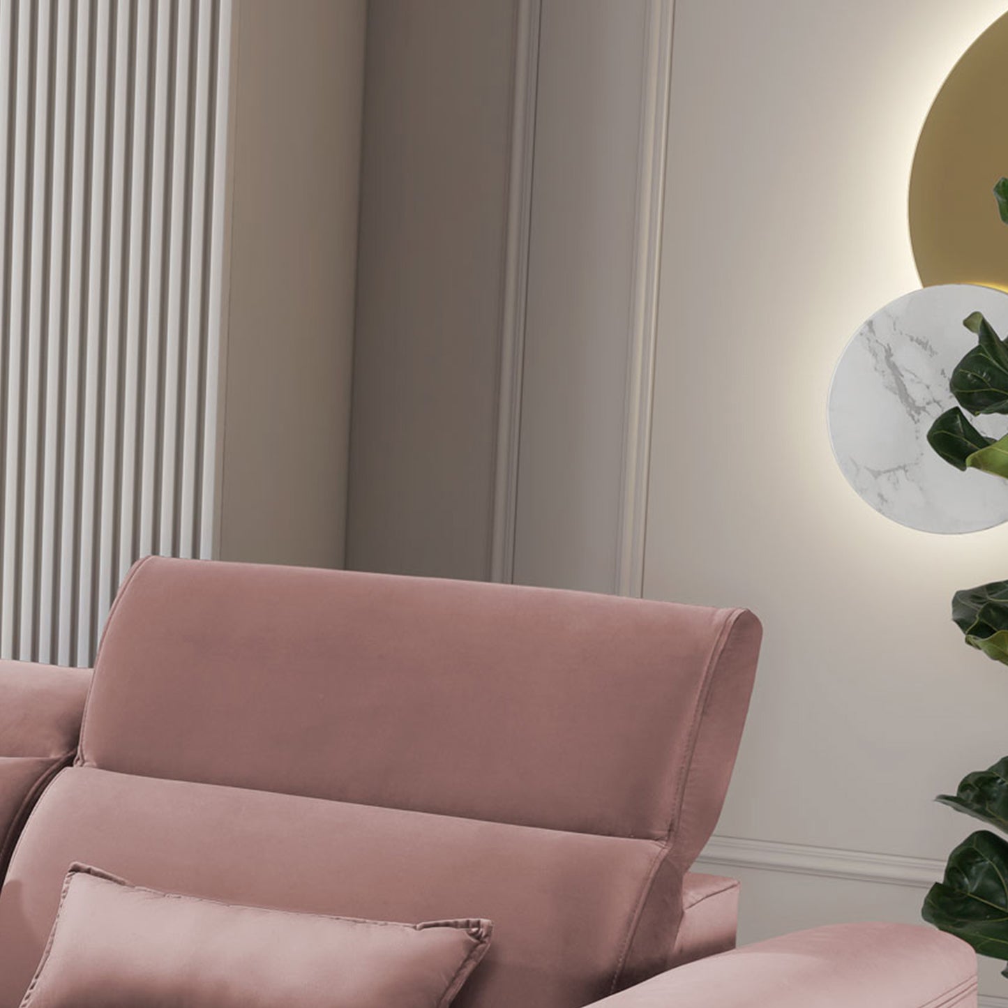 Foble Sectional Storage Sleeper Chaise Sofa - Blush