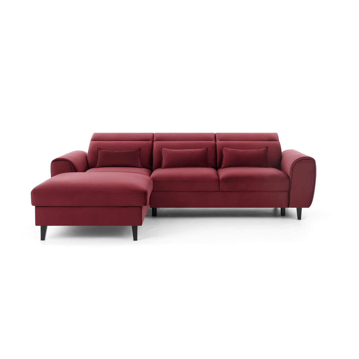 Foble Sectional Storage Sleeper Chaise Sofa - Burgundy
