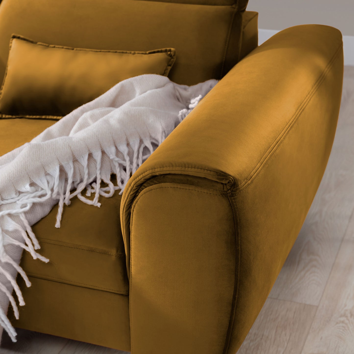 Foble Sectional Storage Sleeper Chaise Sofa - Mustard