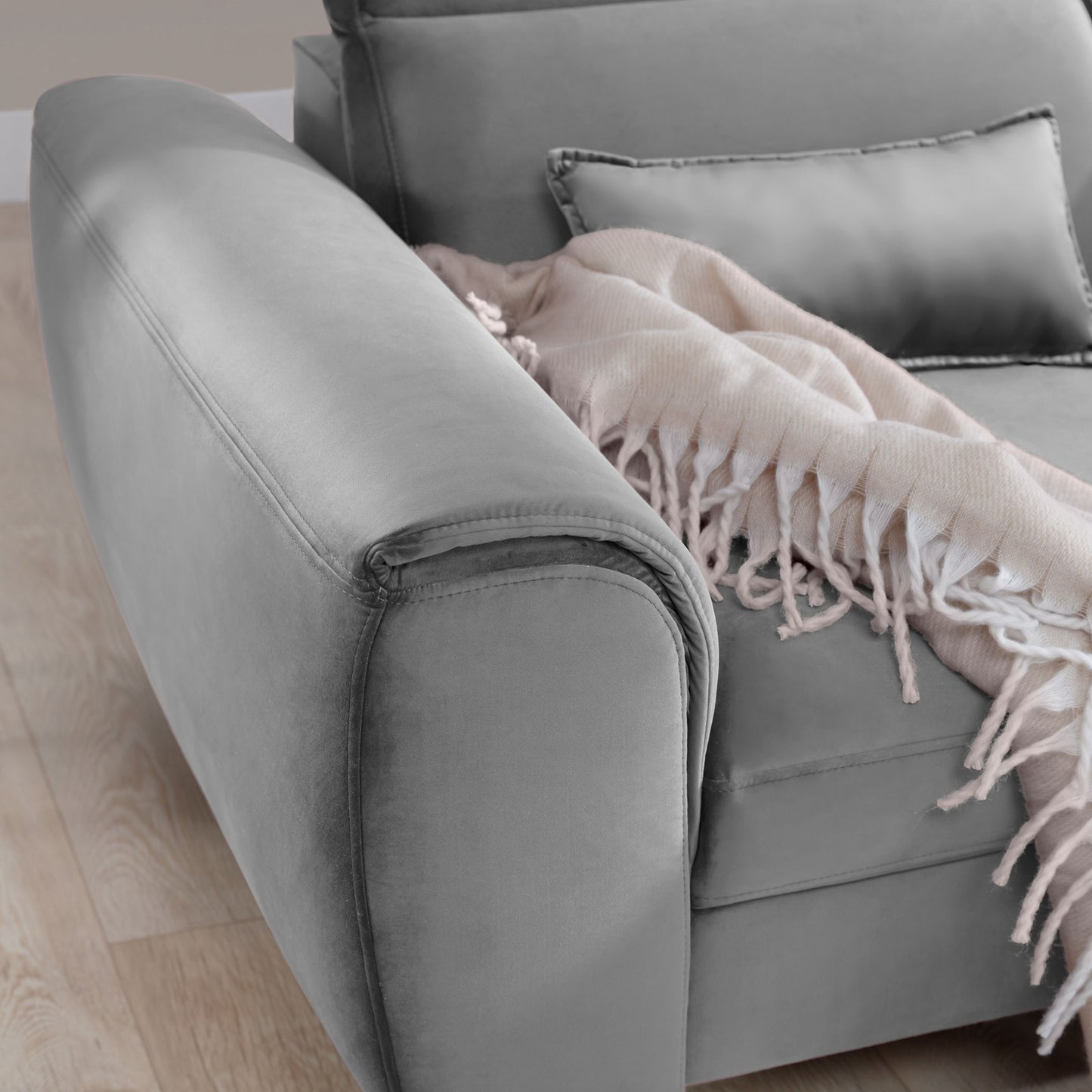 Foble Sectional Storage Sleeper Chaise Sofa - Light Grey