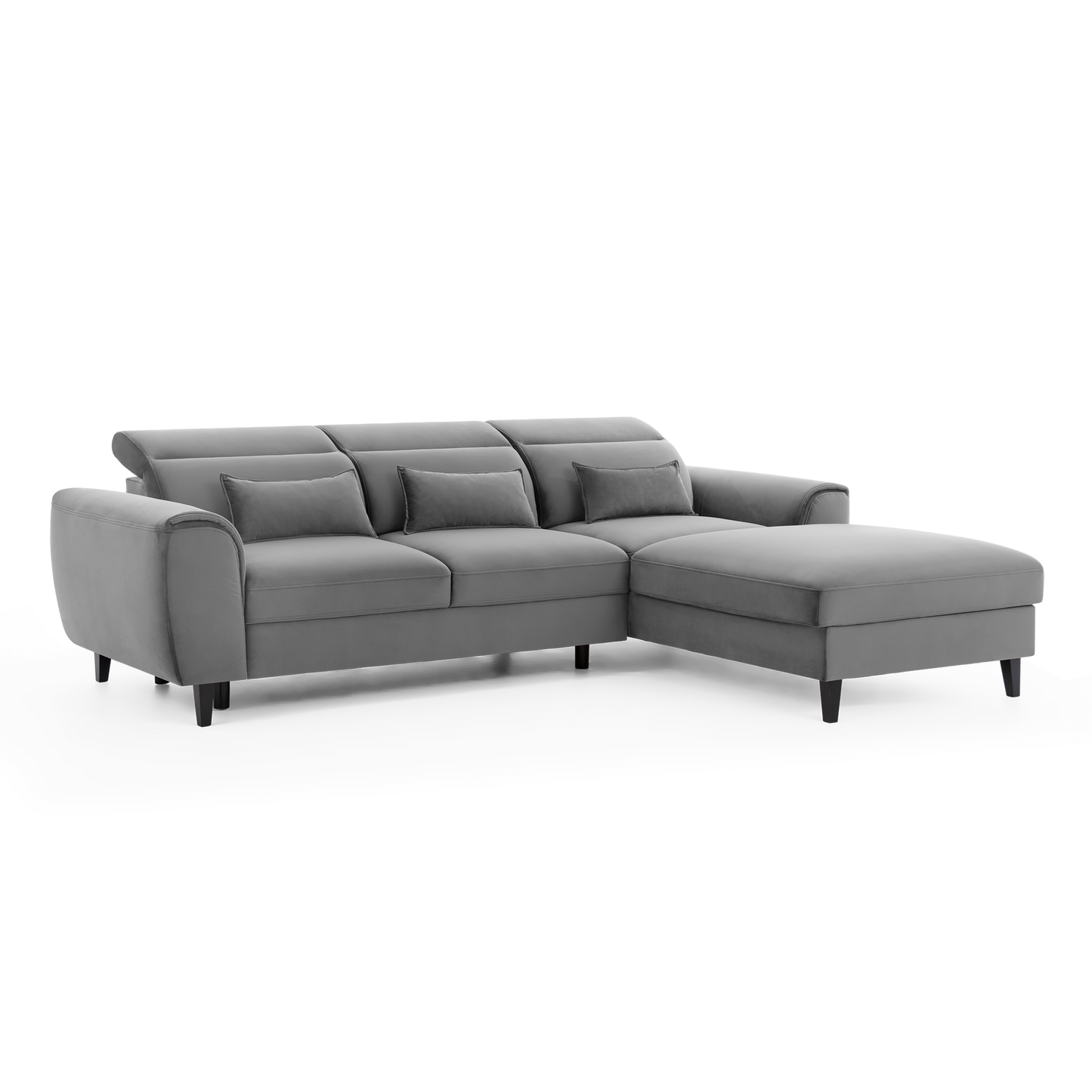 Foble Sectional Storage Sleeper Chaise Sofa - Light Grey
