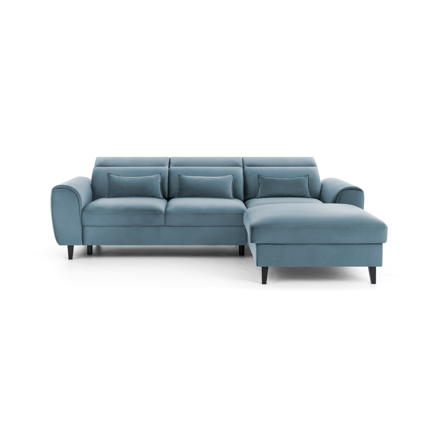 Foble Sectional Storage Sleeper Chaise Sofa - Aqua Blue