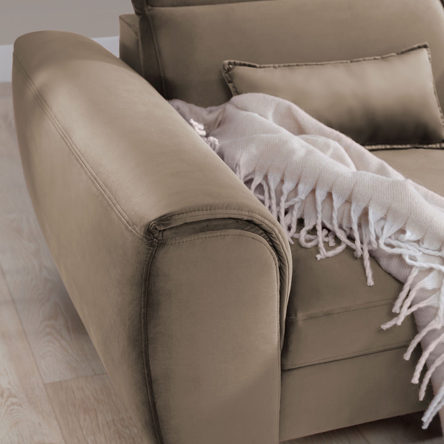 Foble Sectional Storage Sleeper Chaise Sofa - Beige