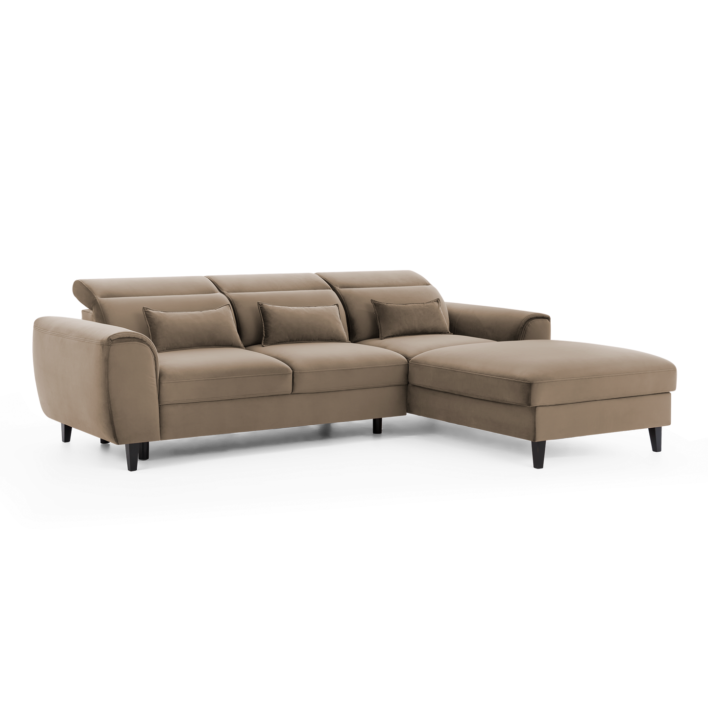 Foble Sectional Storage Sleeper Chaise Sofa - Beige