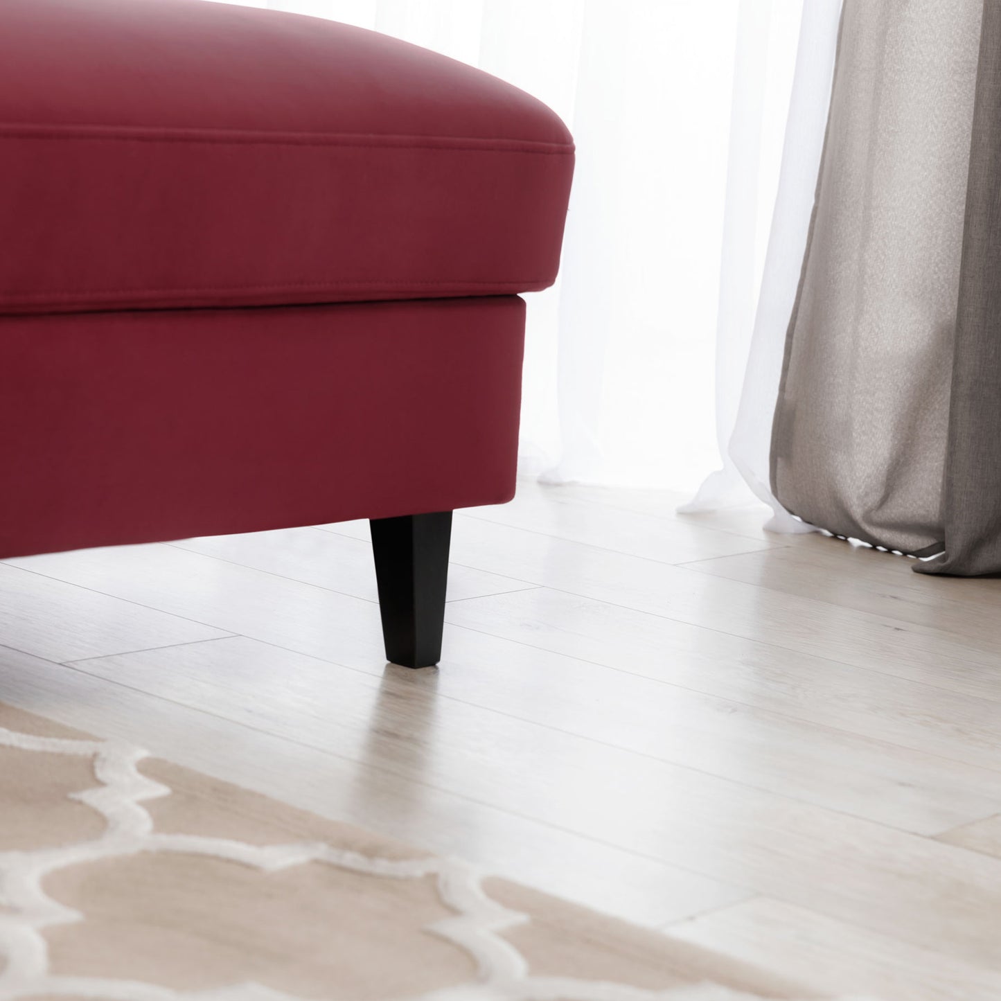 Foble Sectional Storage Sleeper Chaise Sofa - Burgundy