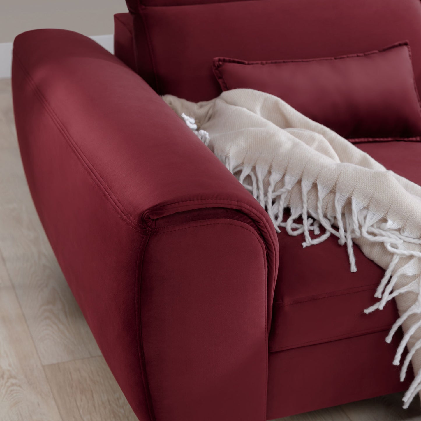 Foble Sectional Storage Sleeper Chaise Sofa - Burgundy