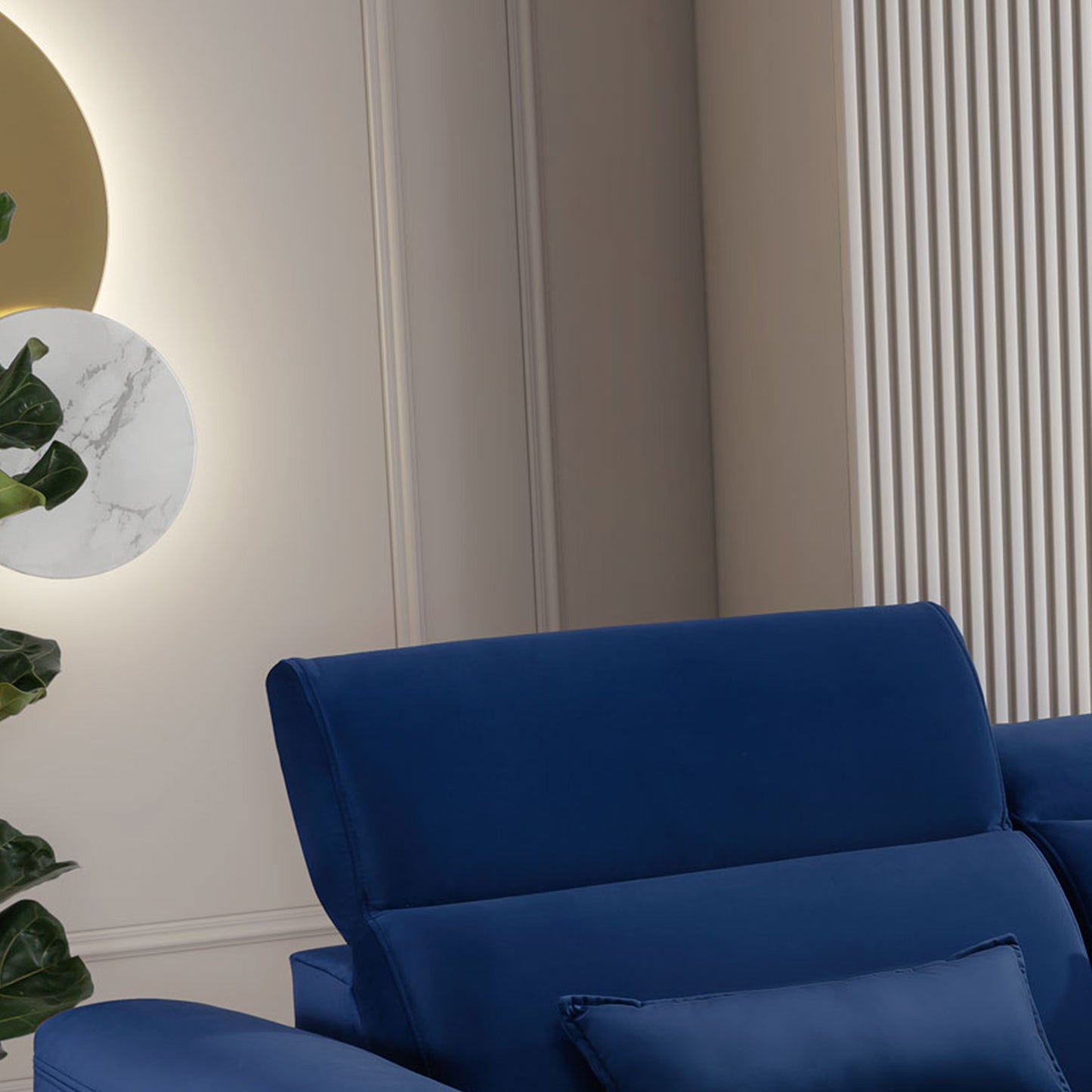 Foble Sectional Storage Sleeper Chaise Sofa - Royal Blue