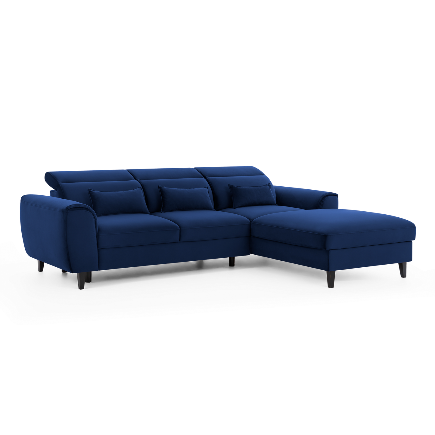 Foble Sectional Storage Sleeper Chaise Sofa - Royal Blue