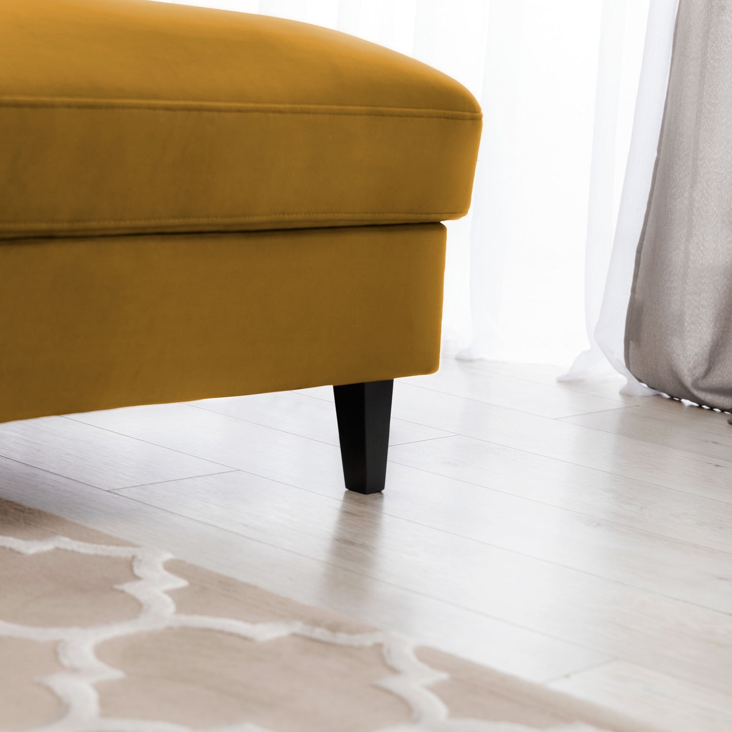 Foble Sectional Storage Sleeper Chaise Sofa - Mustard