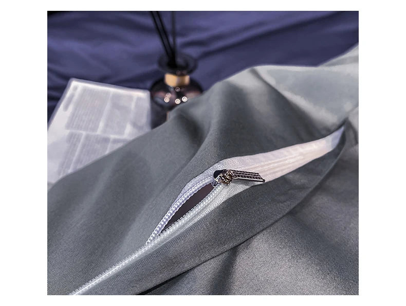 Royal Retreat Fine Gold Embroidered 600 TC Duvet Set - Purple/Dark Grey/White/Steel Blue/Light Grey/Jade Green/Peach Pink/Champagne/Blue/Beige/Aqua Green/Emerald Green