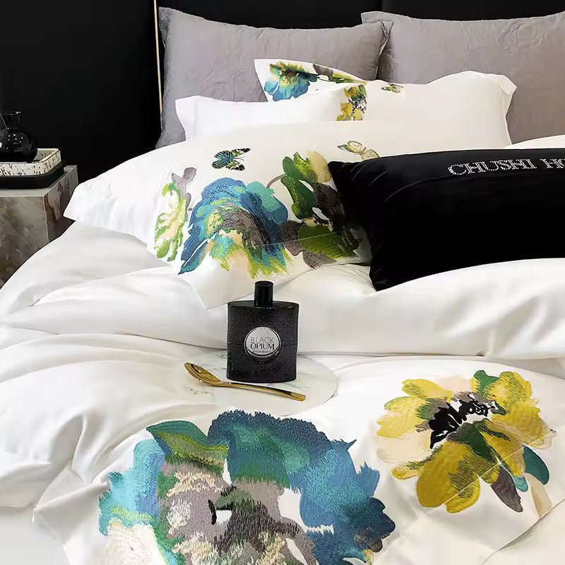 Marigold 800 TC Egyptian Cotton Duvet Set - White