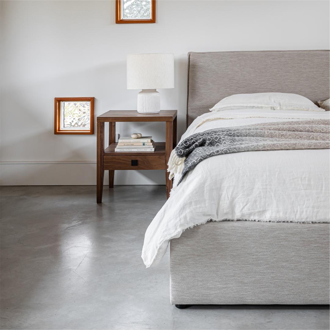 Julia King Storage Bed - Sand
