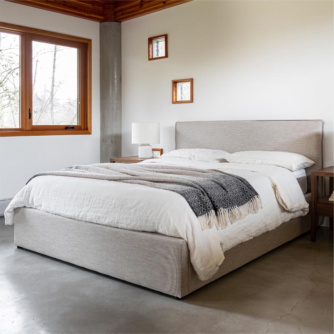 Julia King Storage Bed - Sand