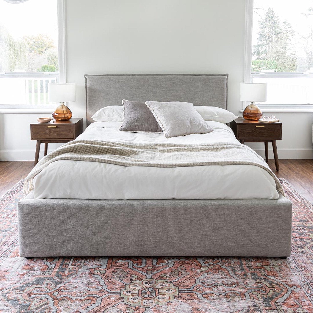 Julia King Storage Bed - Sand