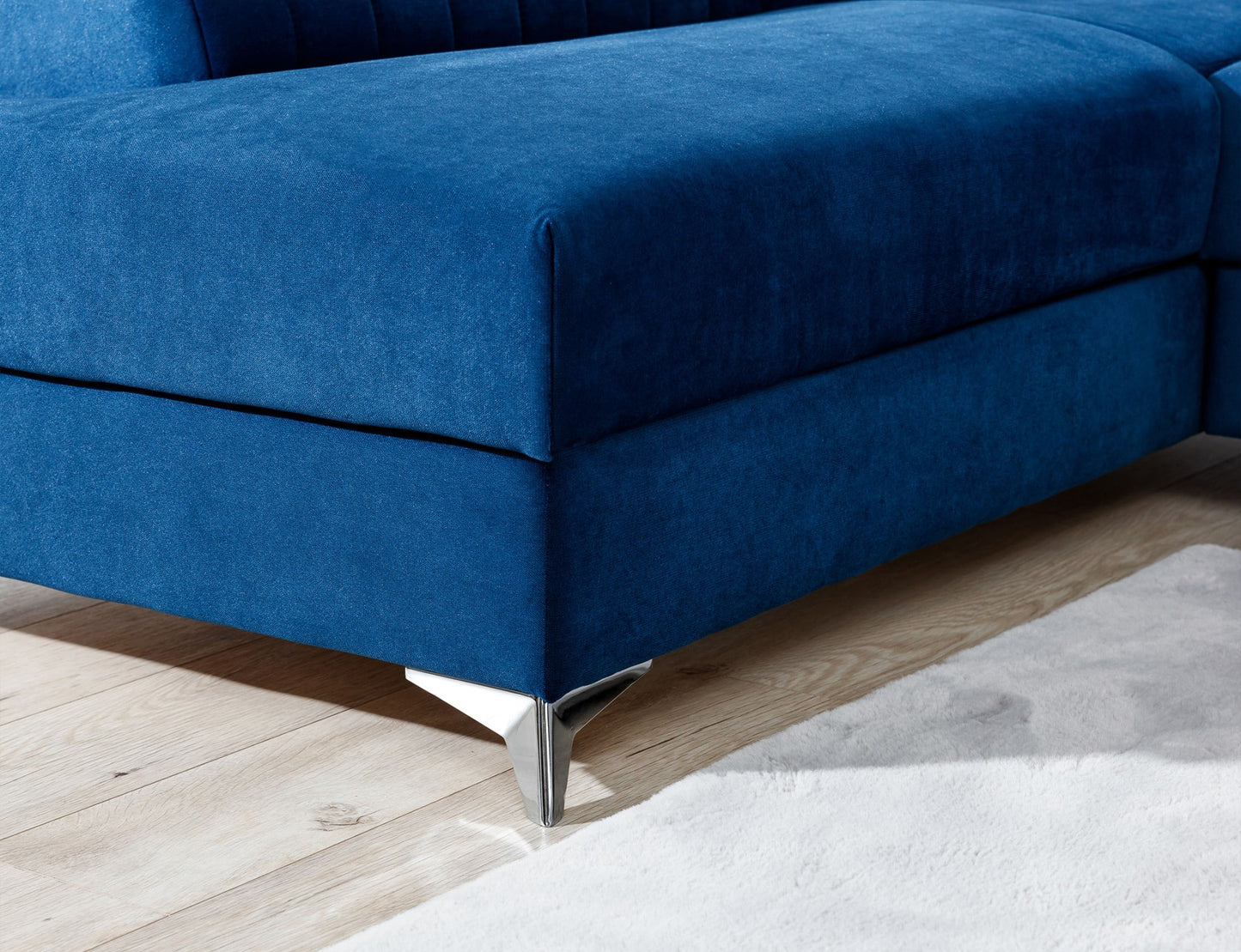 Laurence Sectional Storage Sleeper Chaise Sofa - Blue