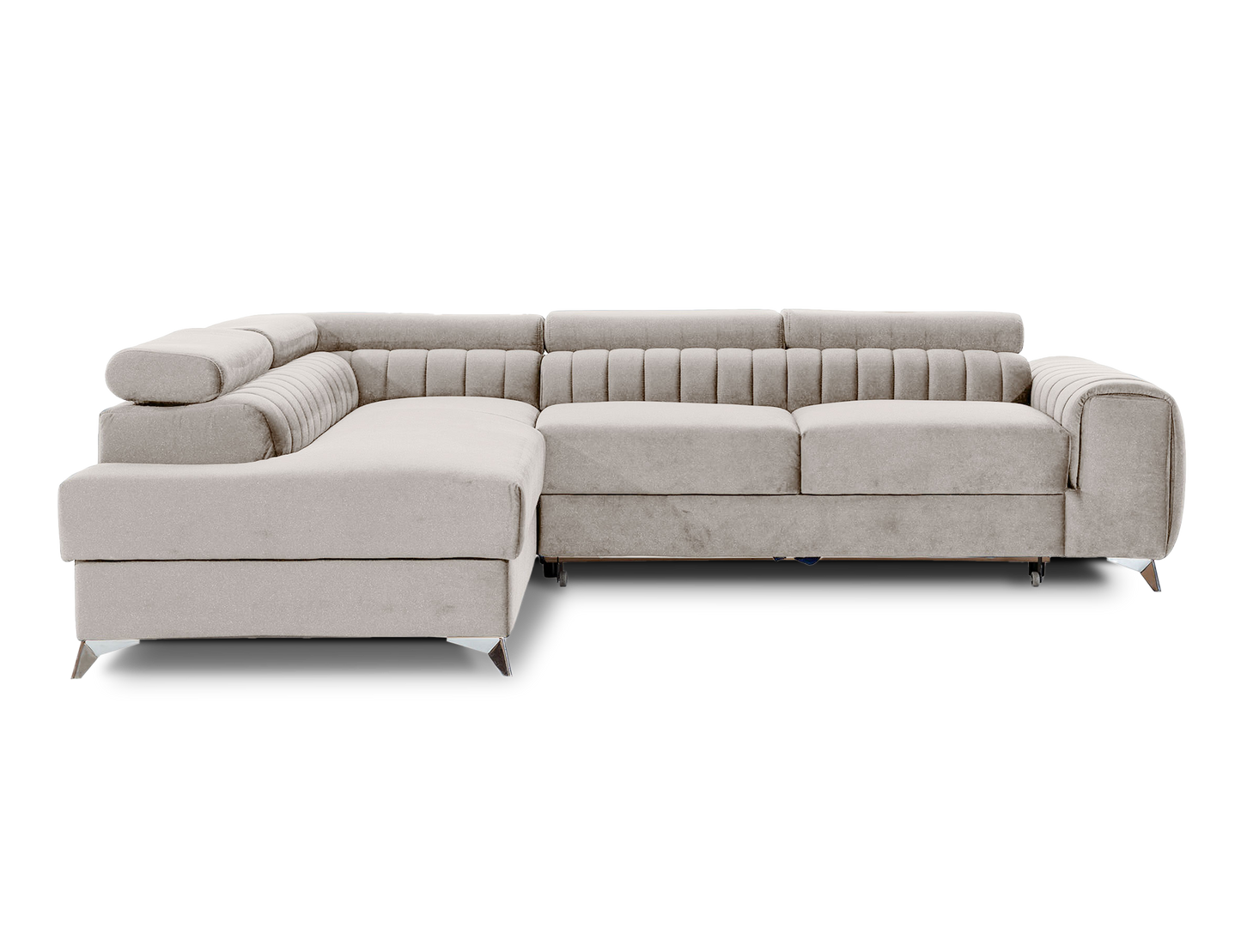 Laurence Sectional Storage Sleeper Chaise Sofa - Beige