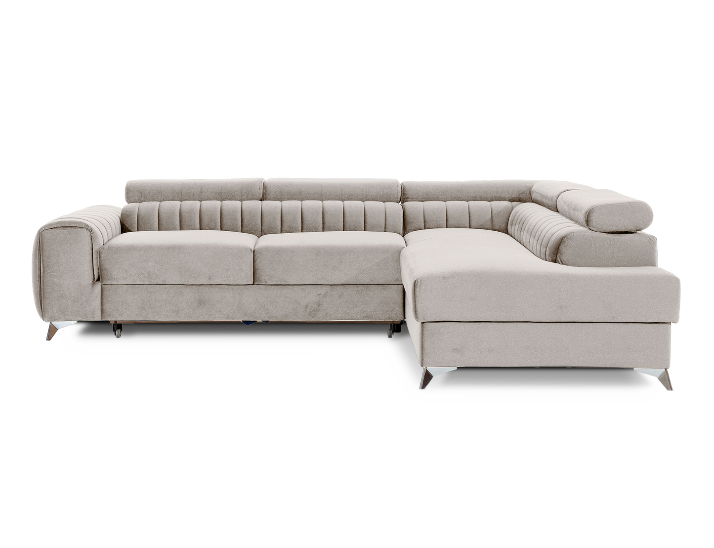 Laurence Sectional Storage Sleeper Chaise Sofa - Beige