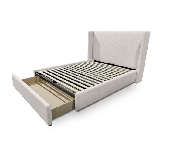 Lourdes King Drawer Storage Bed - Cream