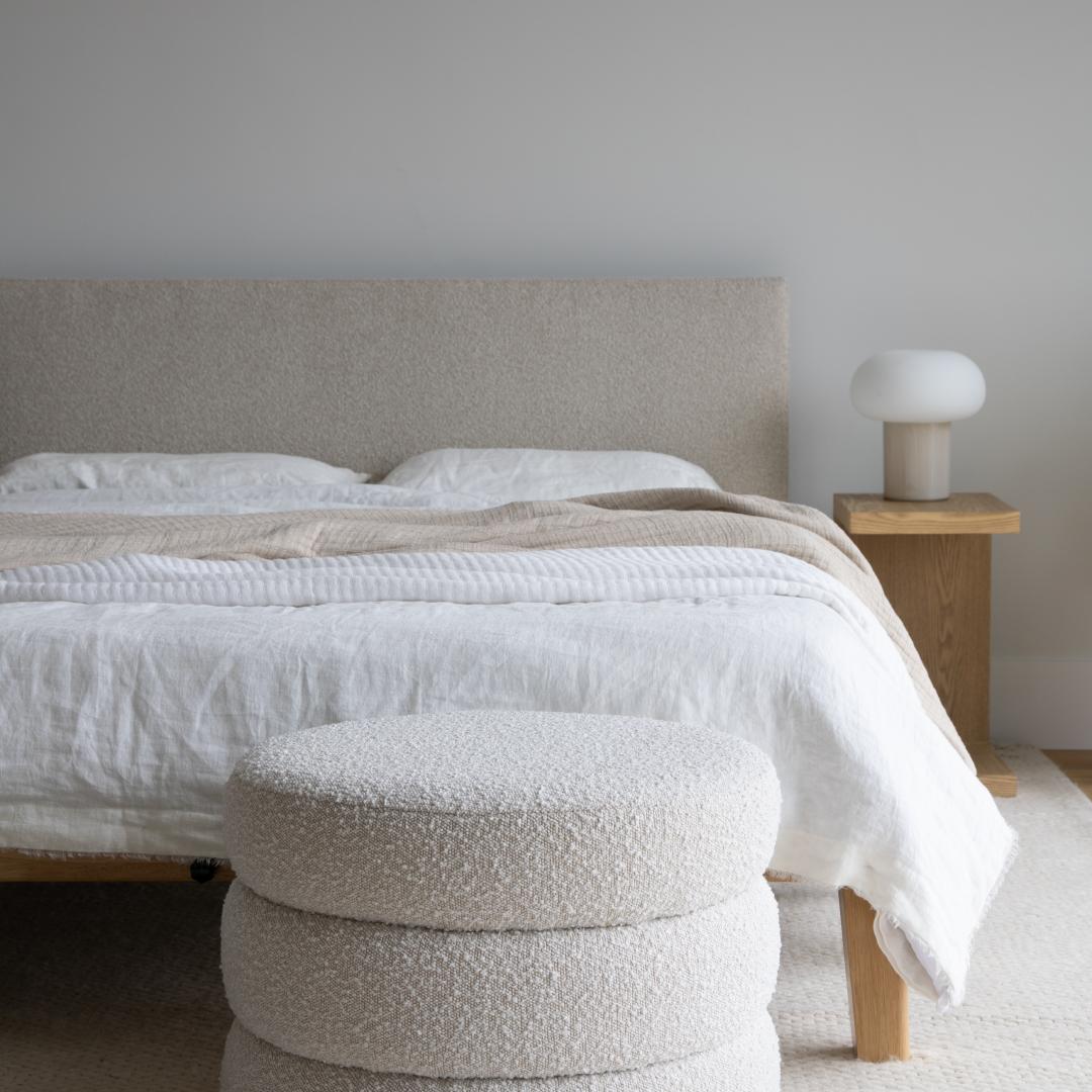 Luna Tool Free Upholstered King Bed - Beige