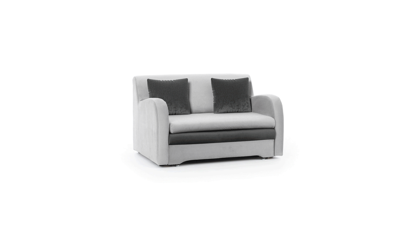 Ario Condo Style 2 Seater Storage Sleeper Sofa - Light Grey/Charcoal